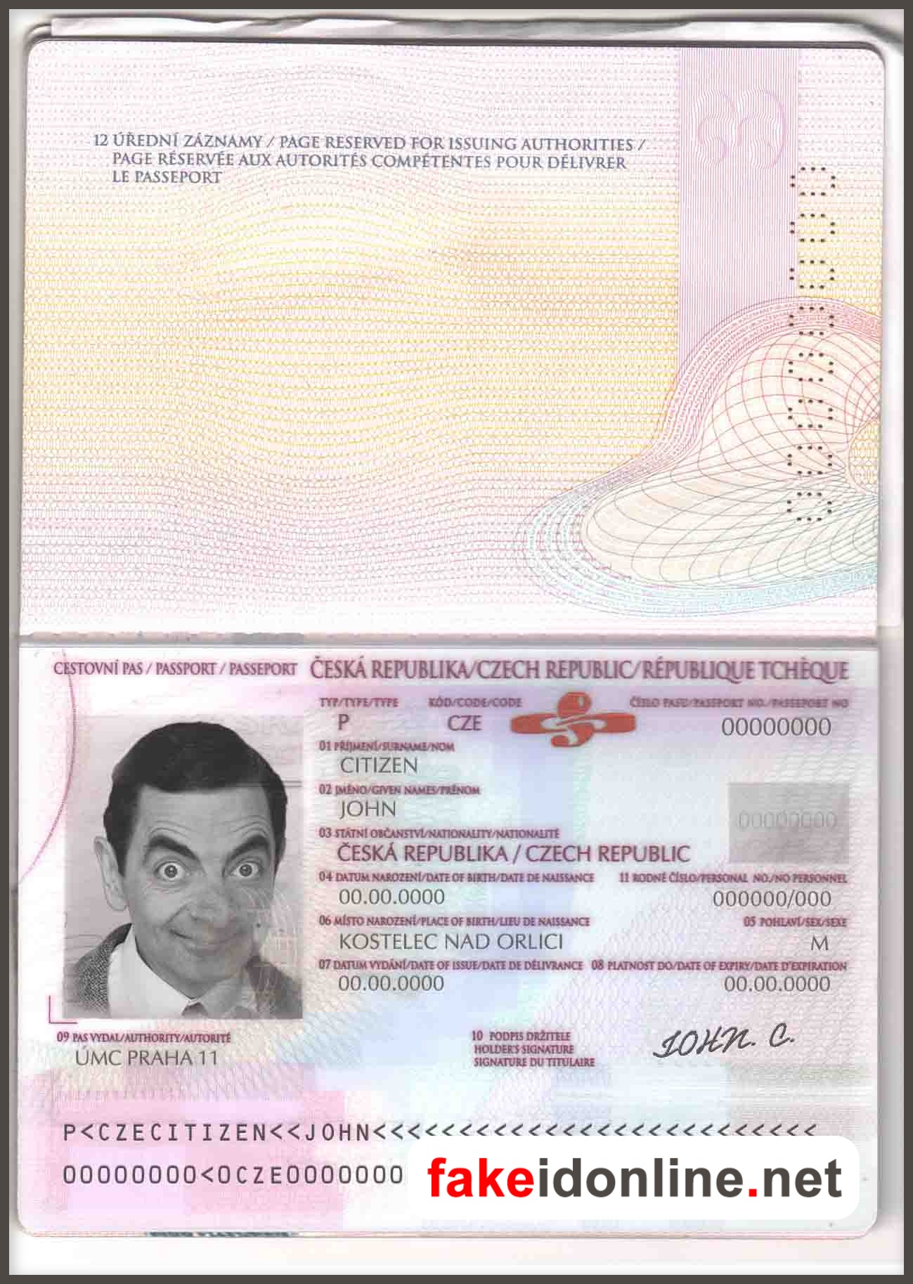 Czech Passport PSD Template